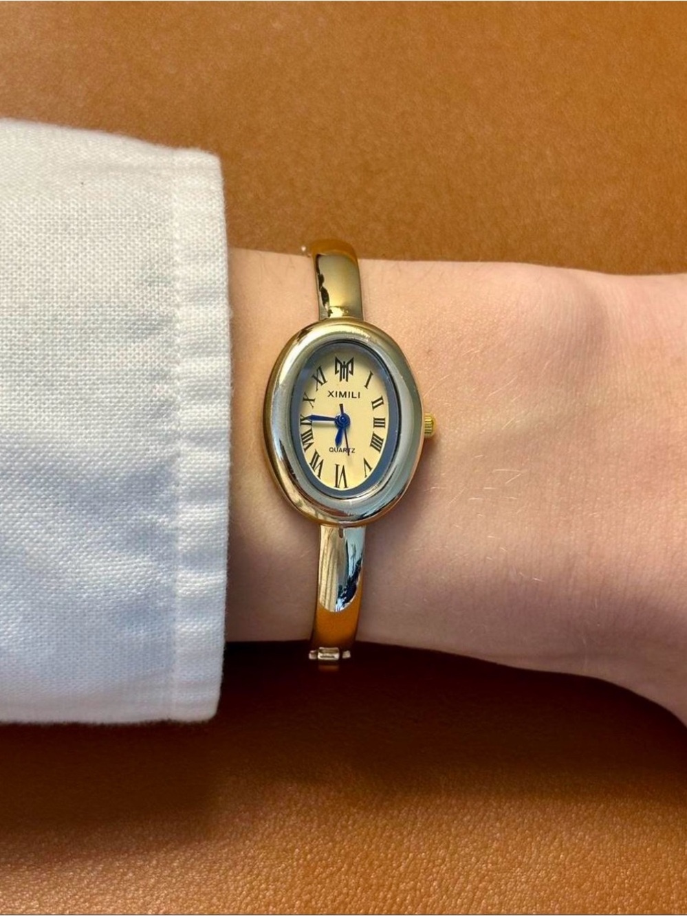 Ximili Gold Oval Women's Bracelet Watch - Gold